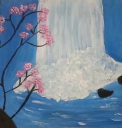 waterfall painting