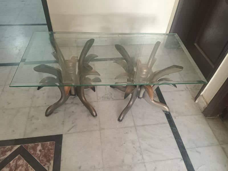 3 pieces centre table set with glass top 0