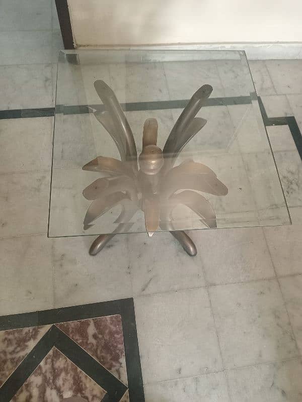 3 pieces centre table set with glass top 2