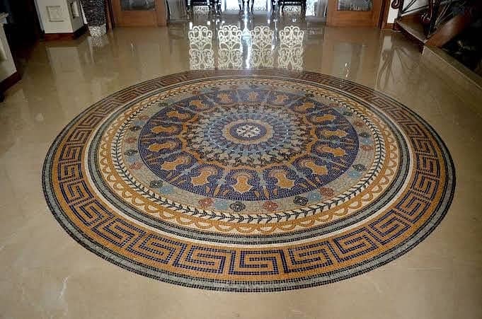 Flooring Inlay - Stairs Marbles - Inlay - Mosaic design - Marble floor 8