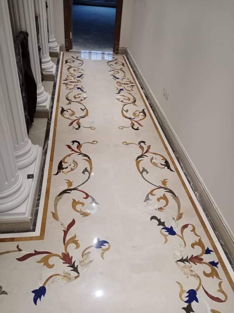 Flooring Inlay - Stairs Marbles - Inlay - Mosaic design - Marble floor 10