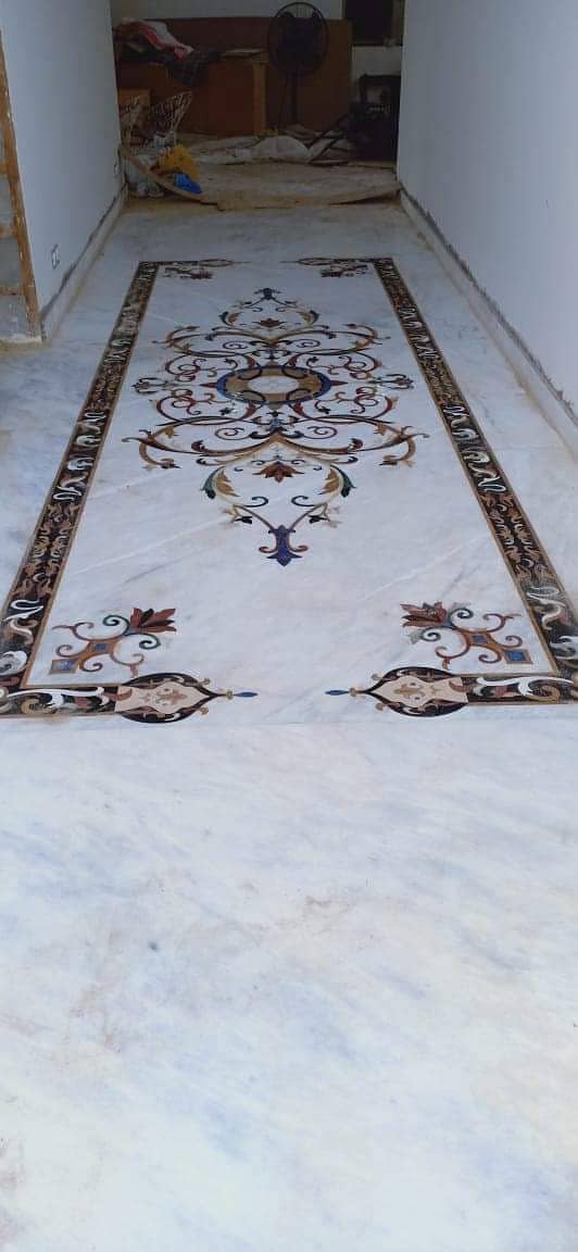 Flooring Inlay - Stairs Marbles - Inlay - Mosaic design - Marble floor 12