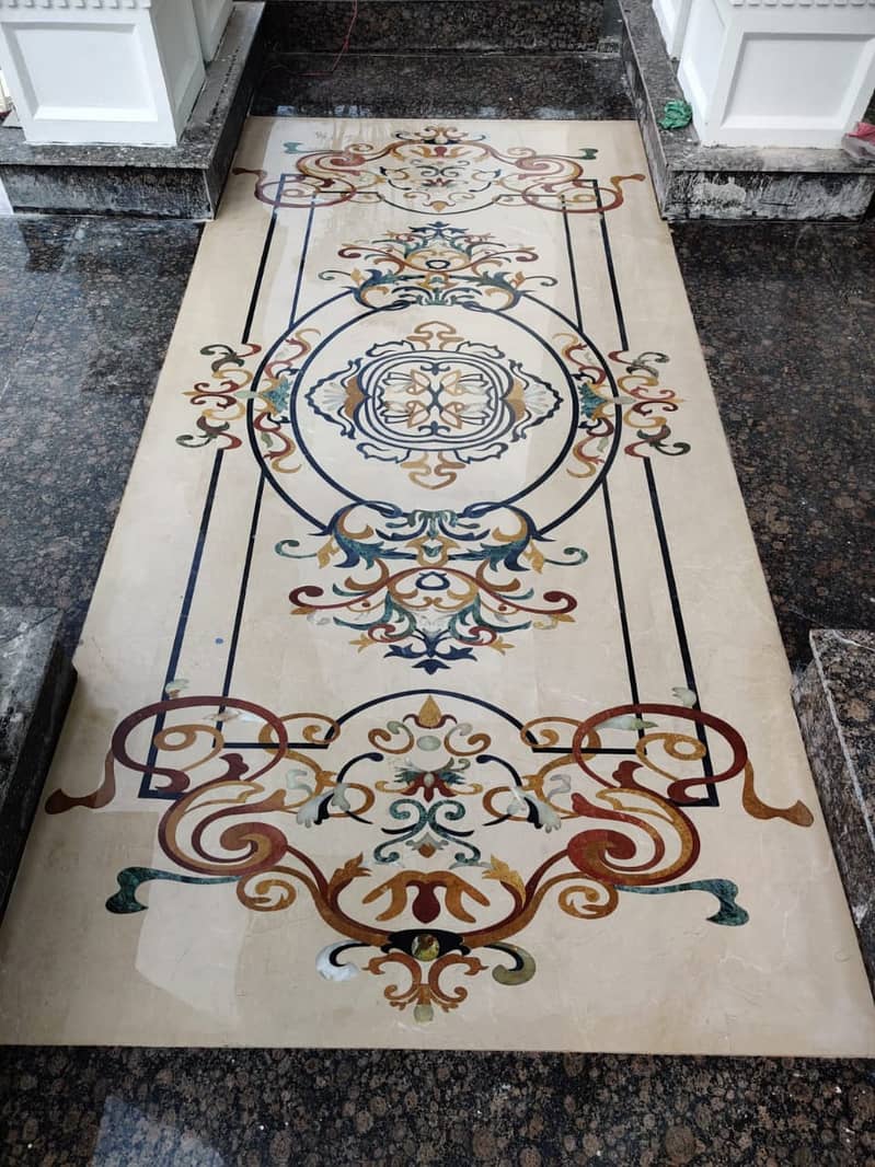 Flooring Inlay - Stairs Marbles - Inlay - Mosaic design - Marble floor 17