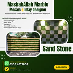 Marble Stone Wall - Grass Sand Stone wall - Mosaic wall - Wall Decor