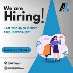 we are hiring professionals phelbotmist and lab technologist