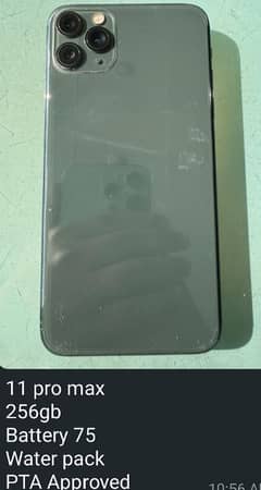 iPhone 11 Pro Max with box PTA approve 256 GB memory battery service