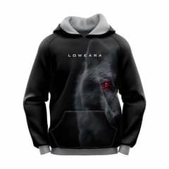 Men's Wolf Graphic Sublimation Hoodie-1 pc Black Polyester Comfort