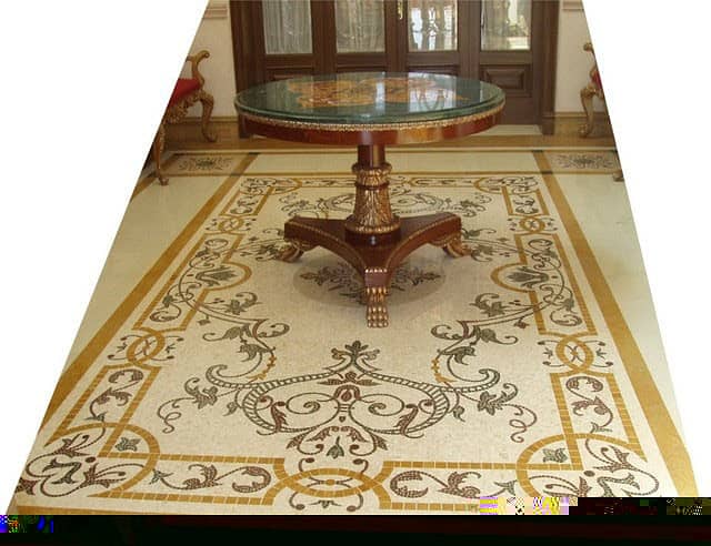 Flooring Inlay - Stairs Marbles - Inlay - Mosaic design - Marble floor 7