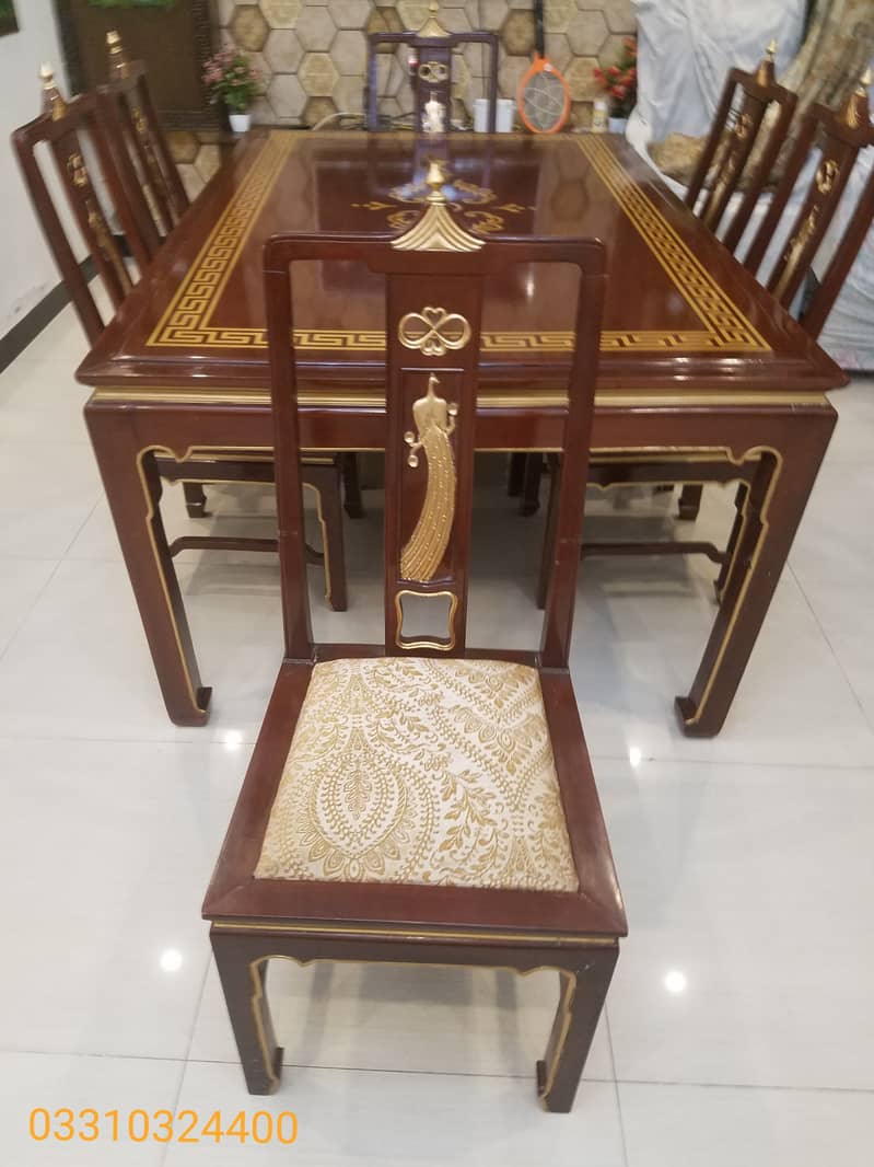 High-Gloss Versace Design Dining table with 6 chairs 1