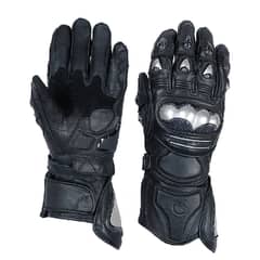 pro Biker Leather HaedShell MotorBike Gloves And Shoes for Mens