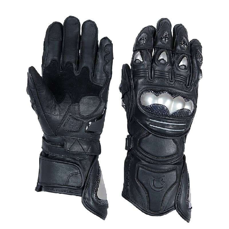 pro Biker Leather HaedShell MotorBike Gloves And Shoes for Mens 0