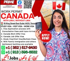 Canada Work/Job Offer Visa/Canada Study/Visit Visa/Family Immigration