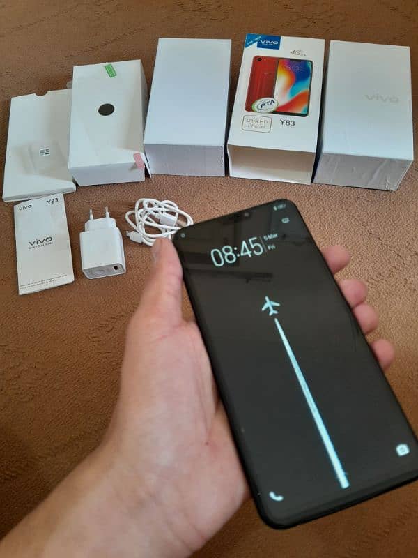 smart phone vivo y83, 6/128, face I'd, complte Box 1