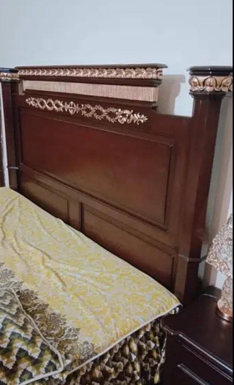 King size solid wood bed set 1