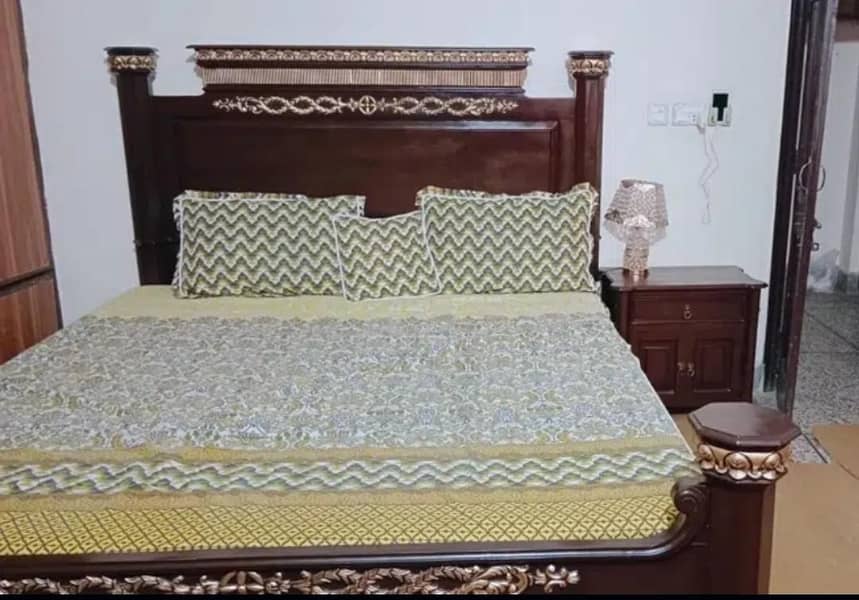 King size solid wood bed set 4