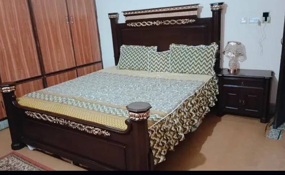 King size solid wood bed set 5