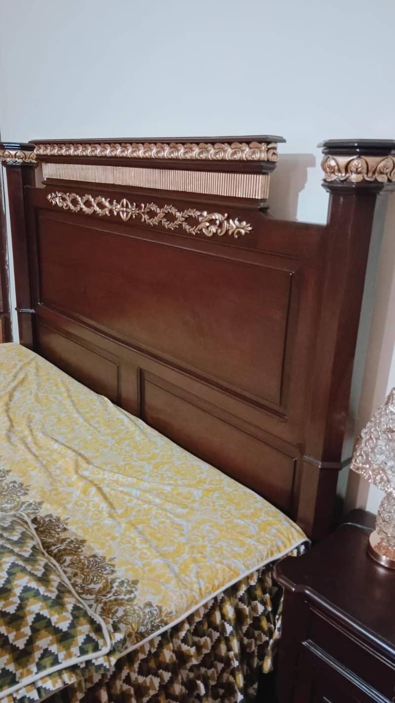 King size solid wood bed set 7