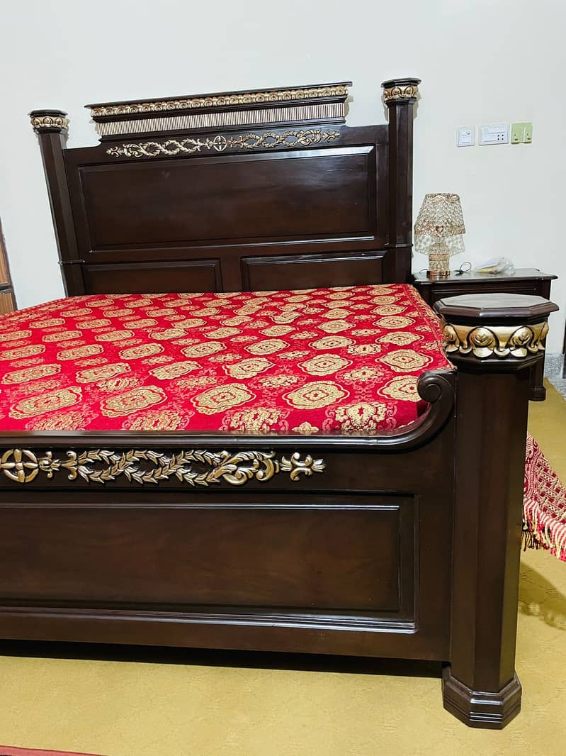 King size solid wood bed set 10