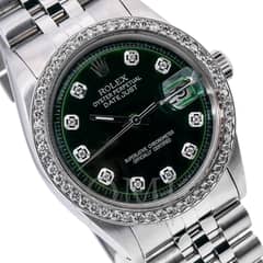 Brand New Rolex silver with Green dial watch available