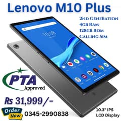 Lenovo M10 Plus 2nd Gen – 4GB RAM, 128GB | Calling SIM | PTA Approved