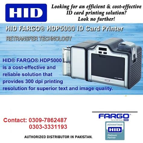 FARGO HPD5000 PVC/RFID CARD PRINTER (NEW MODEL) 1