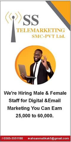 We Are Hiring Male And Female Staff For Our Office Work