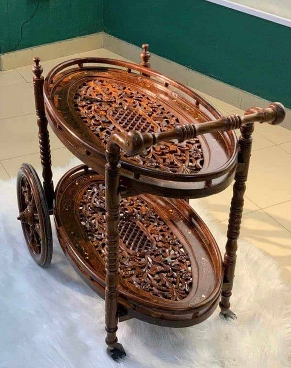 Wooden tea trolley 2