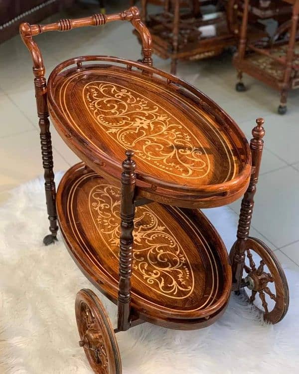 Wooden tea trolley 3