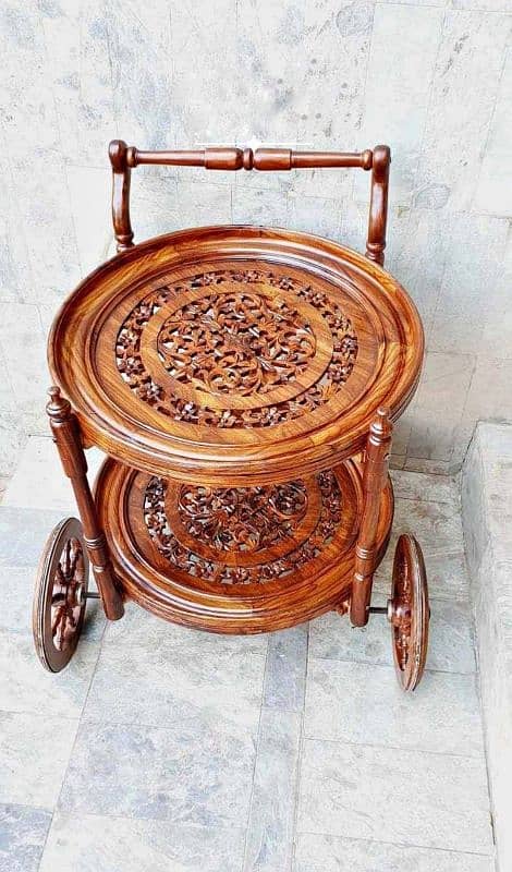 Wooden tea trolley 4