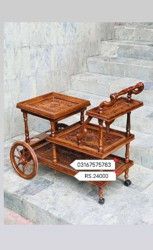 Wooden tea trolley 5