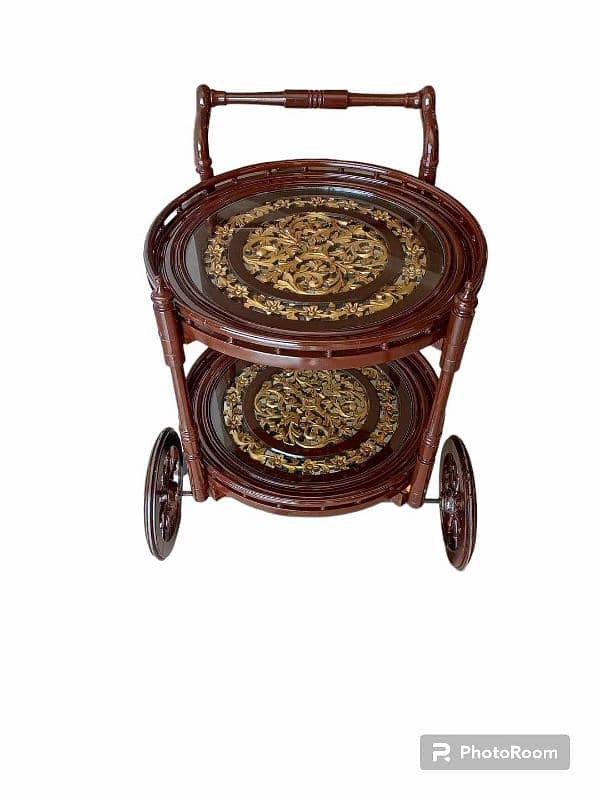 Wooden tea trolley 6