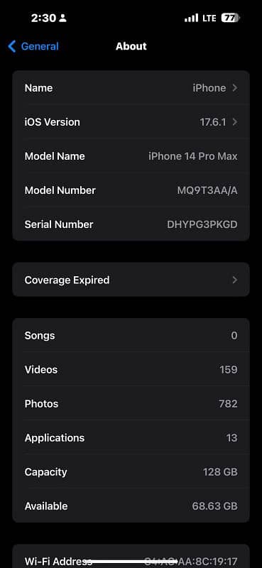 iPhone 14 Pro max dual PTA proved official phone condition 10/9.5 7