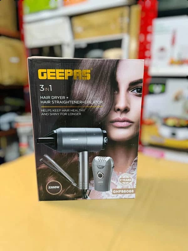 GEEPAS 3 in 1 Hair Dryer, Straightener & Epilator GHF86068 7