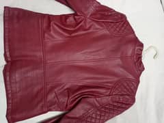 Leather jacket maroon color