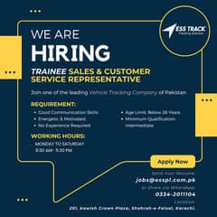 Hiring Trainee Sales & Customer Service Representative