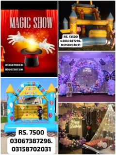 Jumping Castle |Bacha Party| Magic show | Birthday Decoratio