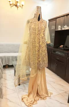 Elegant Embroidered golden Formal Dress