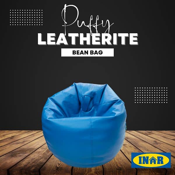 Puffy Leatherite Bean Bag 0