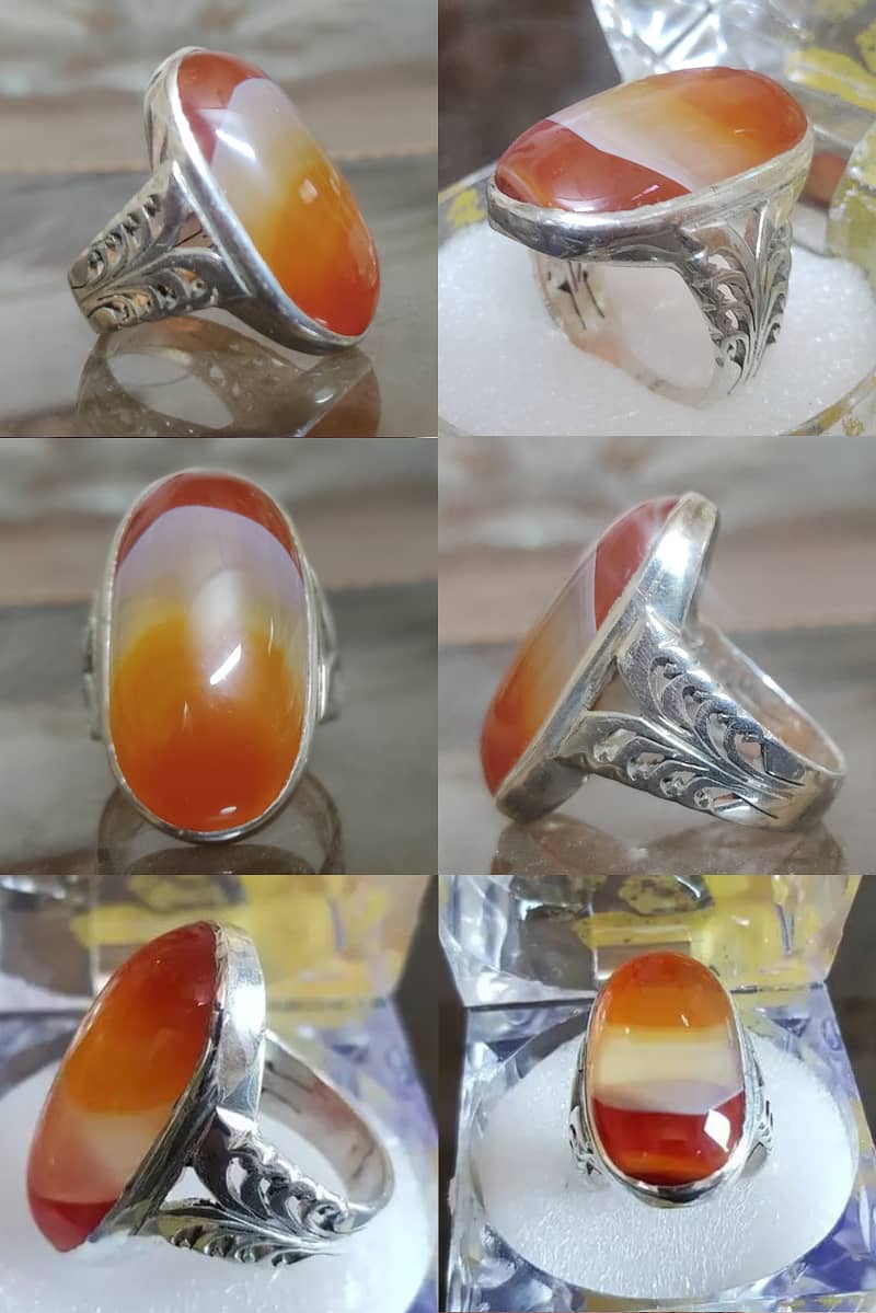 Aqeeq Sulemani Silver Chandi Faisalabadi Ring | Best Price Brand New 0