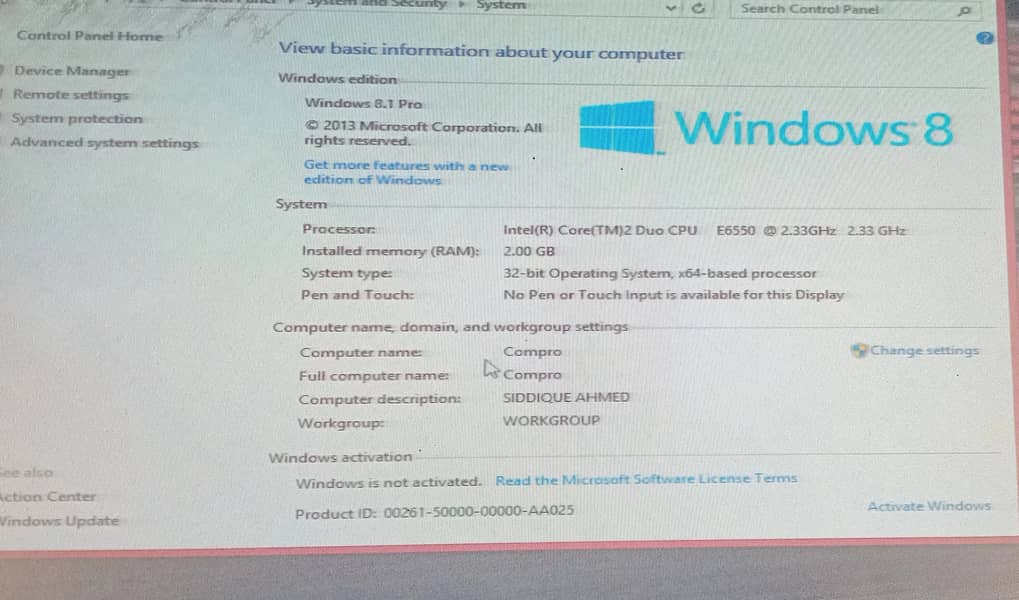 Intel (R) Core TMU 2 DUO and Acer LCD 2