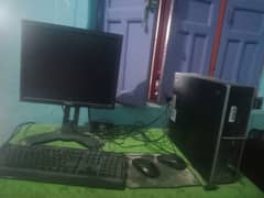 computer with CPU and keyboard and mouse