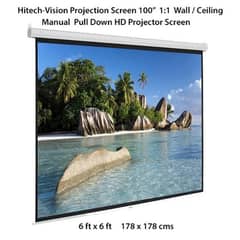 Projector Screen 100 Inch with Metal Roller Hanger