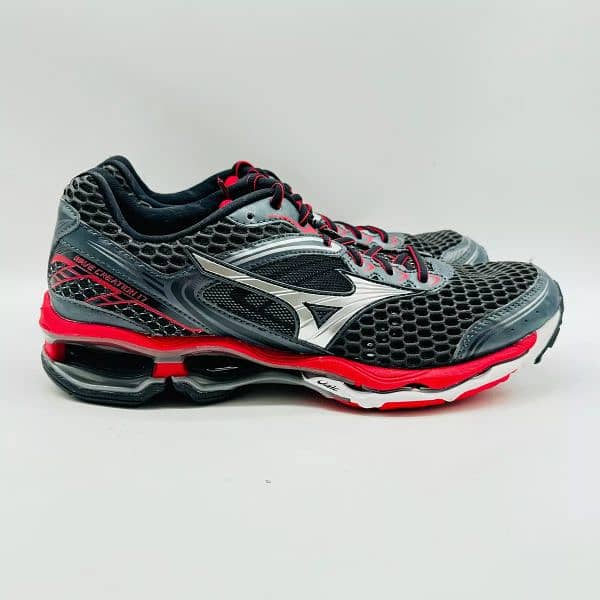 Mizuno Wave Creation 17 Mens  Black Red Silver Running Shoes Trainers 0