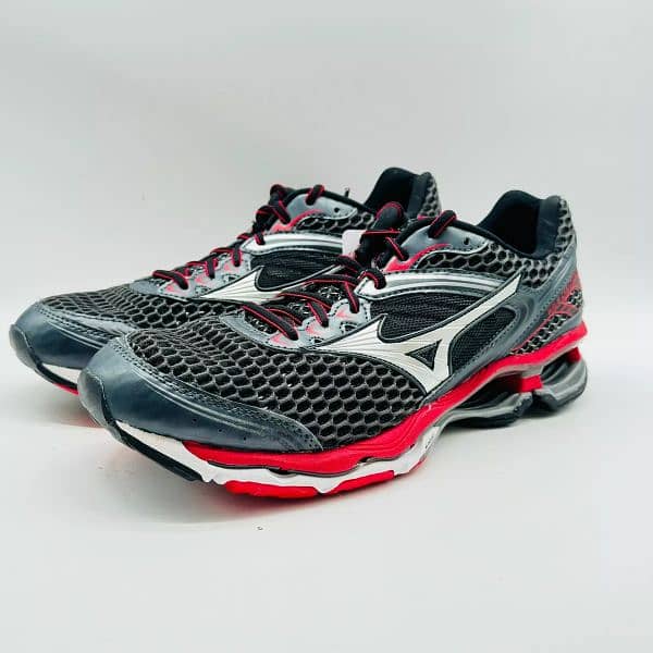 Mizuno Wave Creation 17 Mens  Black Red Silver Running Shoes Trainers 1