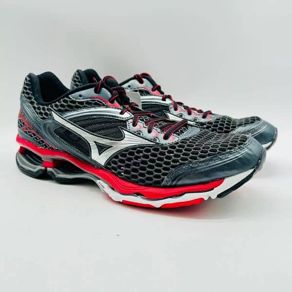 Mizuno Wave Creation 17 Mens  Black Red Silver Running Shoes Trainers 3