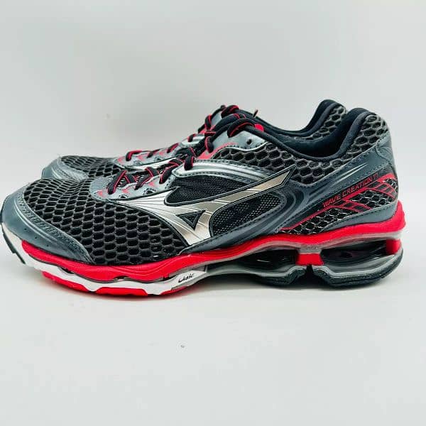 Mizuno Wave Creation 17 Mens  Black Red Silver Running Shoes Trainers 4