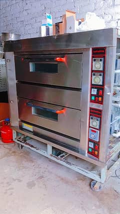 Double Deck pizza oven charga machine