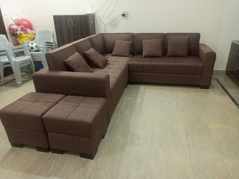 6 Seater sofa with 2 stools 1