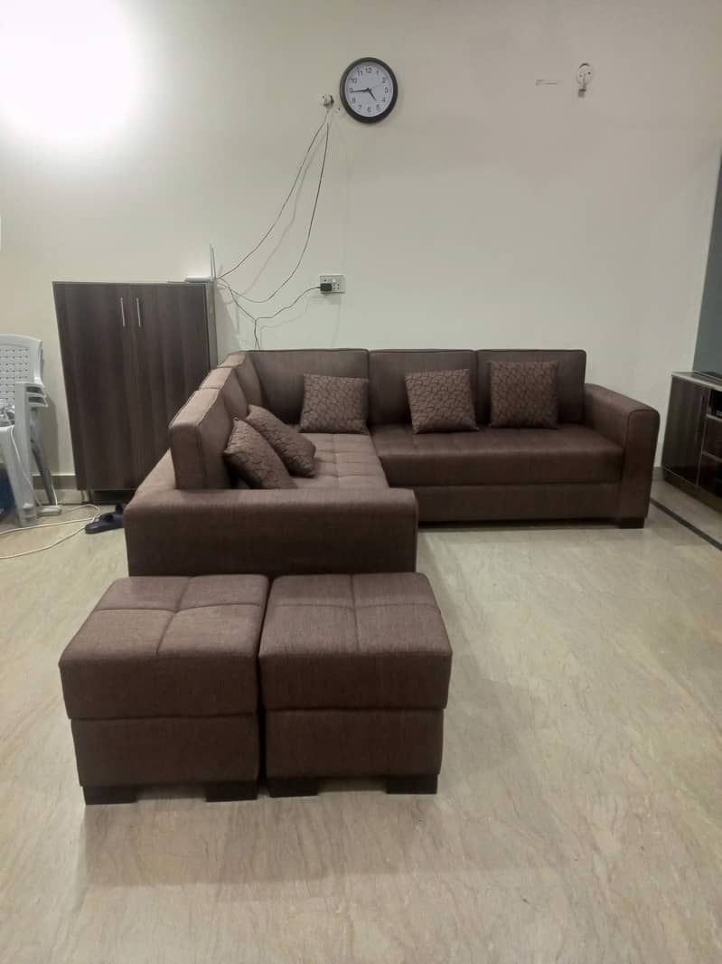 6 Seater sofa with 2 stools 2