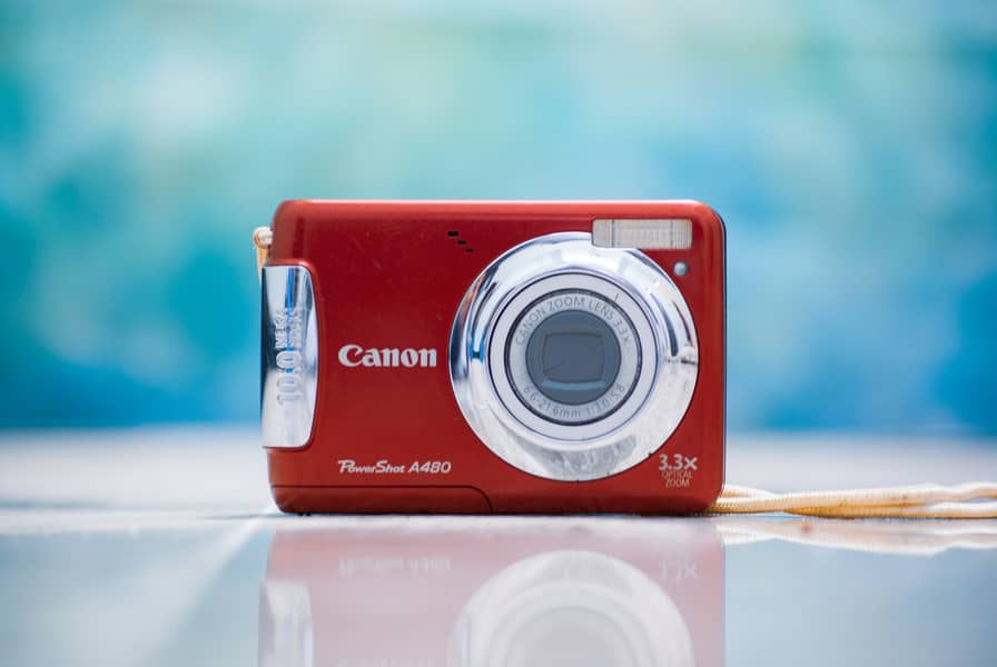 Canon PowerShot A480, CCD digicam, Pocket power retro cam 0